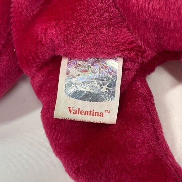 TY Beanie Babies Valentina Valentine's Day Bear Pink Plush 8" With Original Tags - Picture 3 of 7